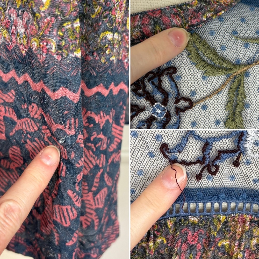 Anthropologie Postmark Ciutadella Top Lace Embroidered Floral Size M Bell Sleeve - Picture 17 of 17